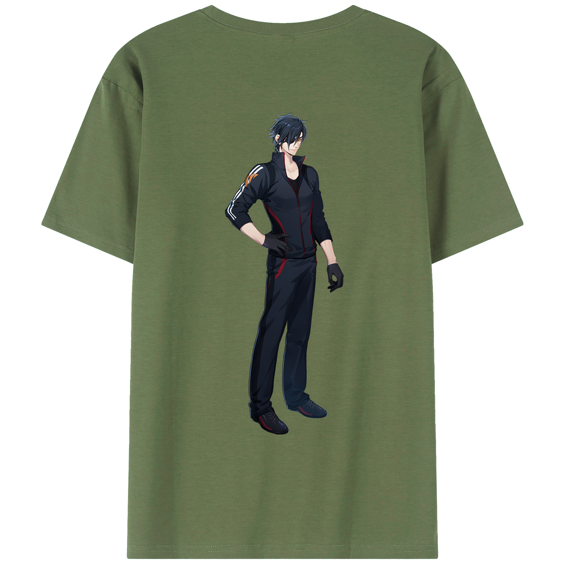 （画像用） 刀剣乱舞 Touken Ranbu 綿100％ メンズ半袖Tシャツ（バックプリント） 通気性